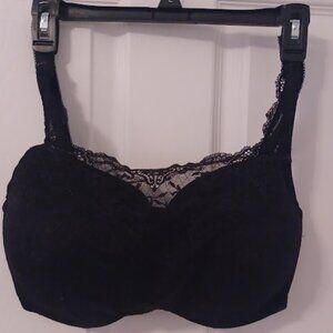LE MYSTERE CAMBRIA Lace Full Fit Cami Bra Size 36G Underwired Black